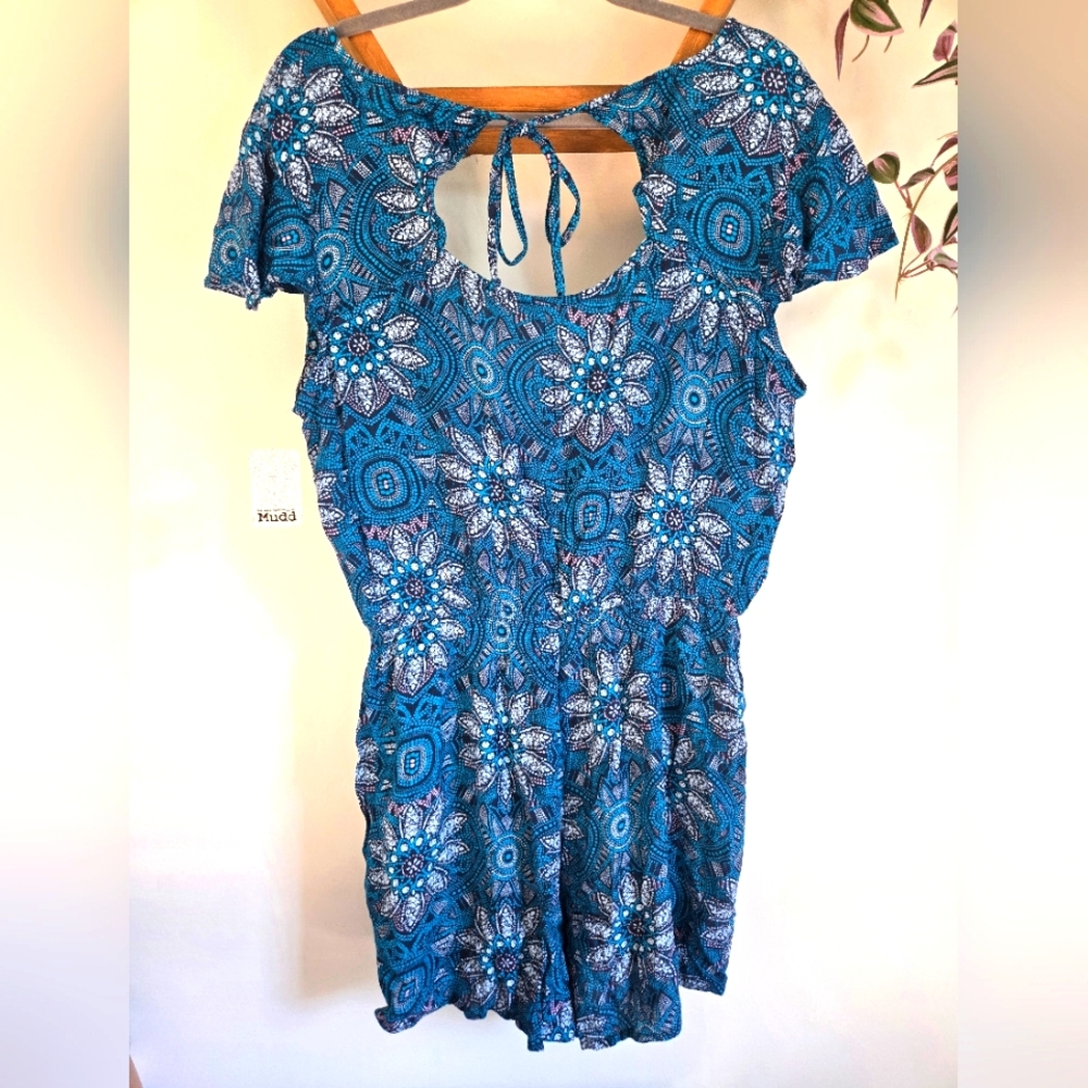 Nwt blue paisley boho romper